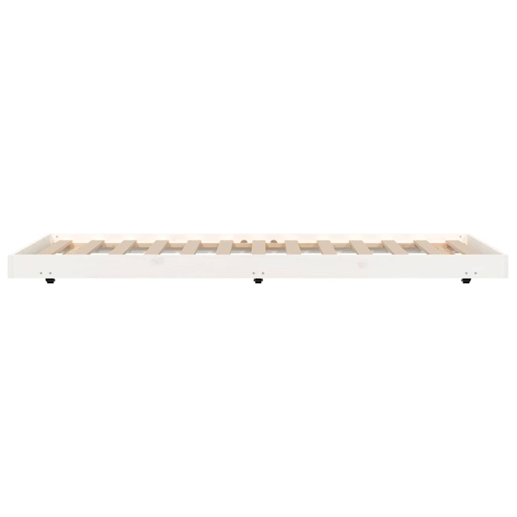 vidaXL Rama łóżka bez materaca, biała, 90x190 cm, lite drewno sosnowe