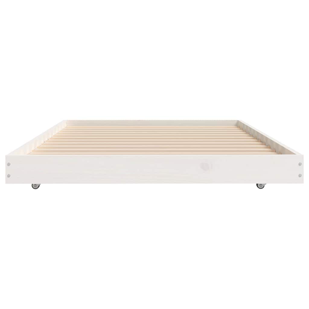 vidaXL Rama łóżka bez materaca, biała, 90x190 cm, lite drewno sosnowe