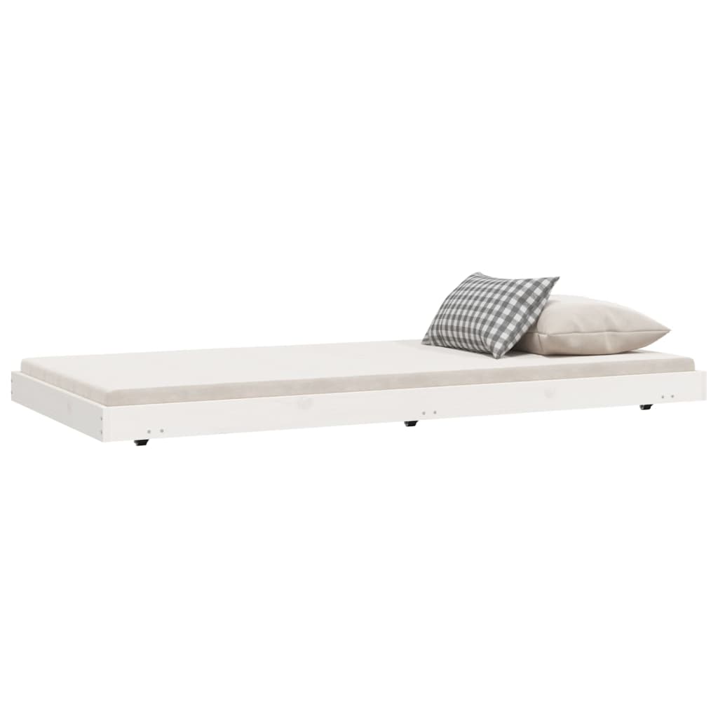vidaXL Rama łóżka bez materaca, biała, 75x190 cm, lite drewno sosnowe