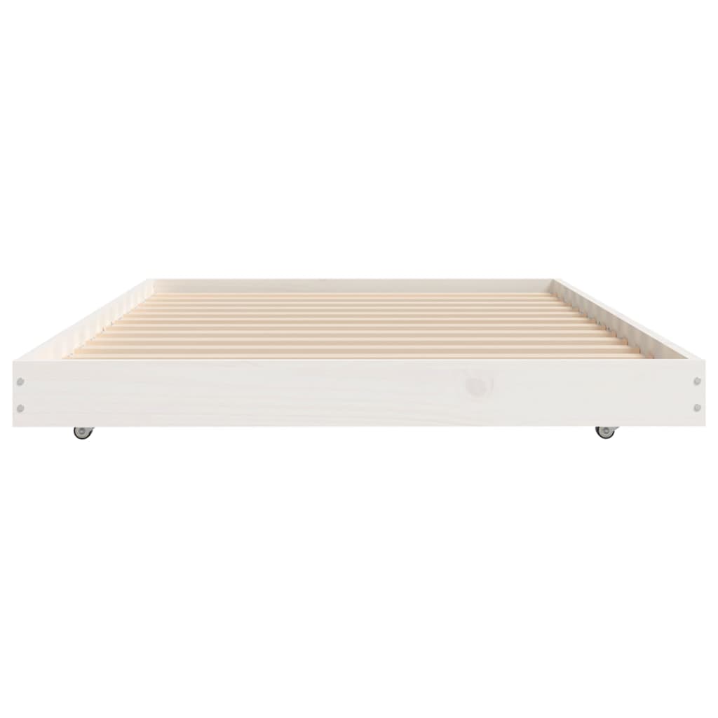 vidaXL Rama łóżka bez materaca, biała, 75x190 cm, lite drewno sosnowe