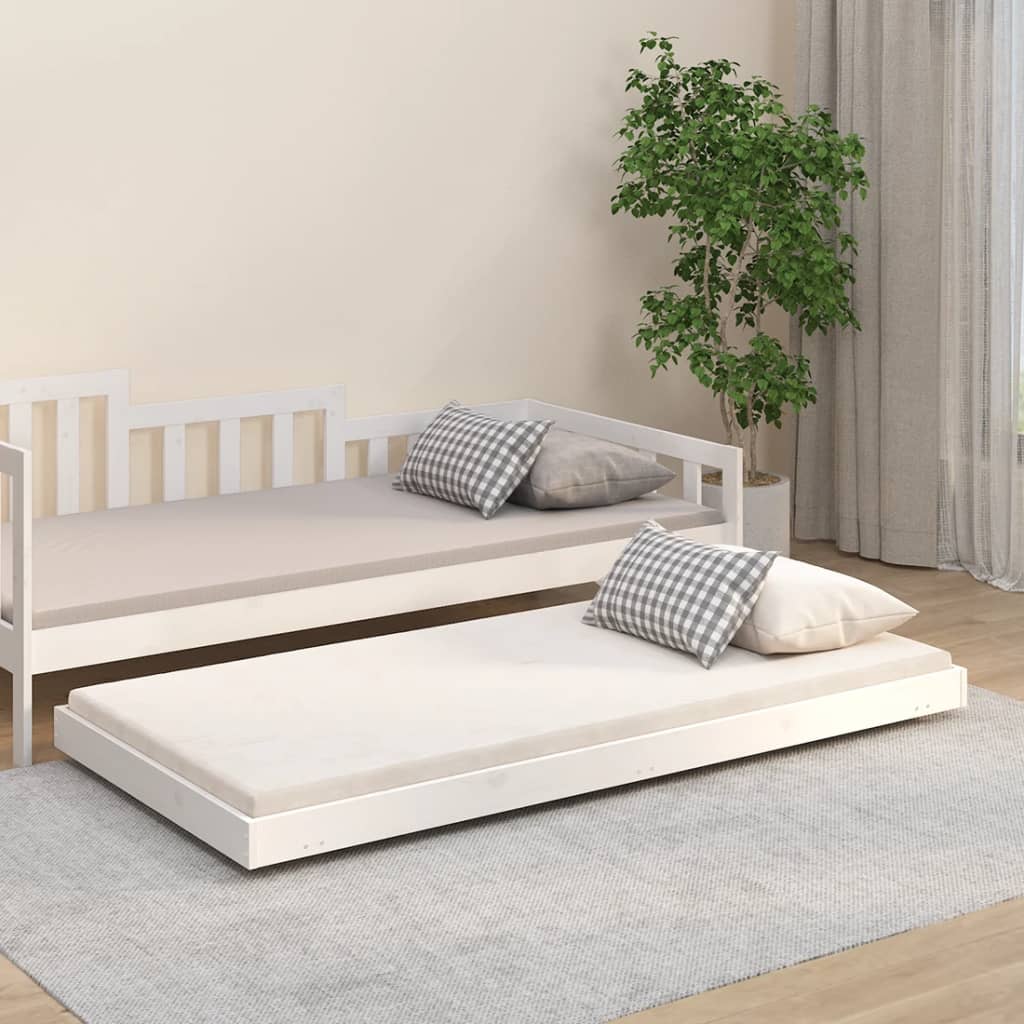 vidaXL Rama łóżka bez materaca, biała, 75x190 cm, lite drewno sosnowe
