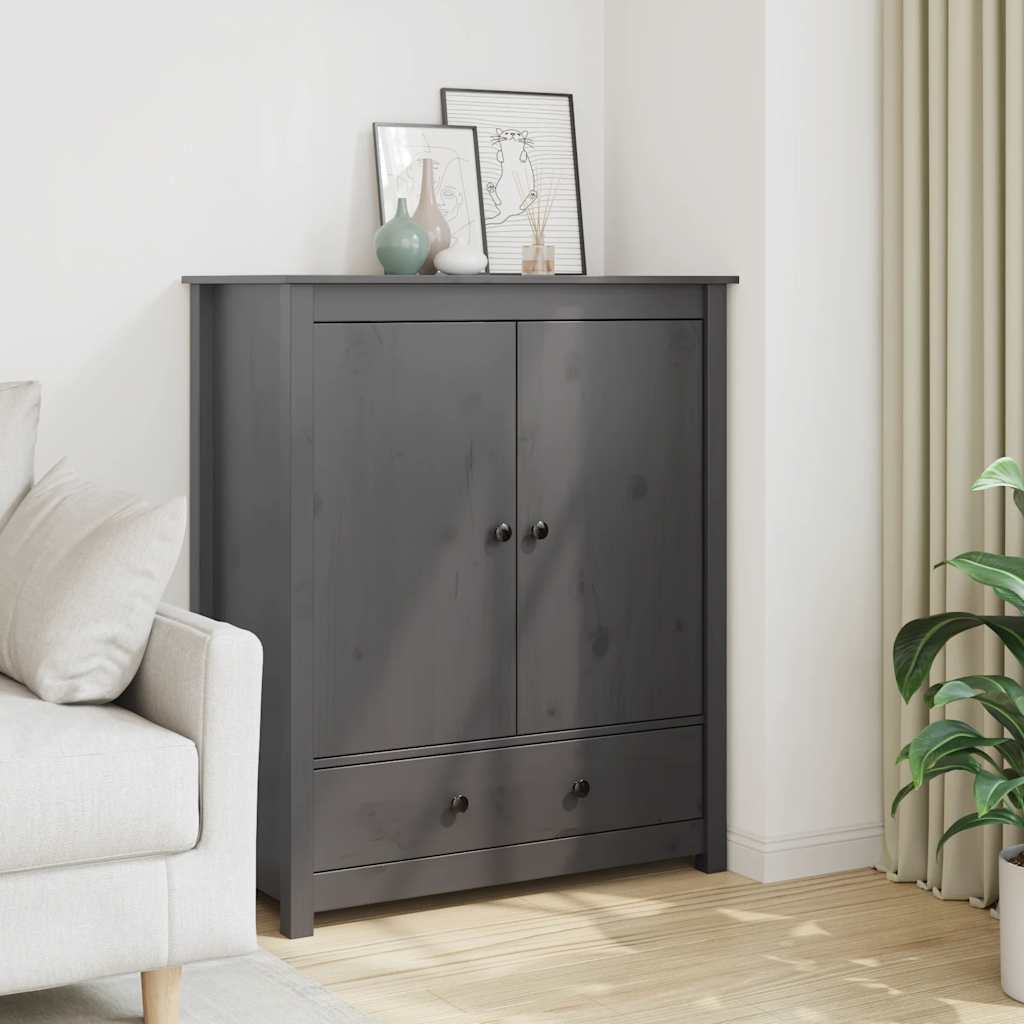 vidaXL Szafka, szara, 83x41,5x100 cm, lite drewno sosnowe