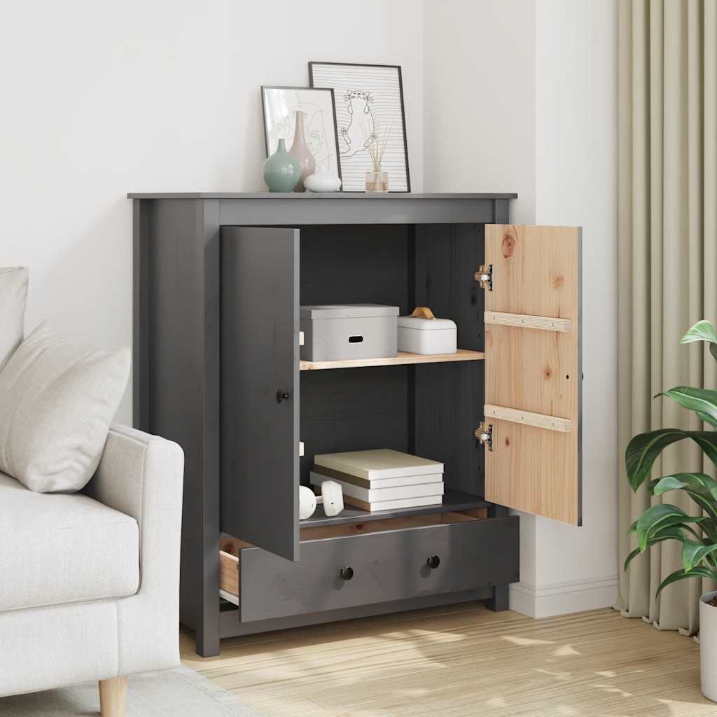 vidaXL Szafka, szara, 83x41,5x100 cm, lite drewno sosnowe