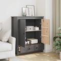 vidaXL Szafka, szara, 83x41,5x100 cm, lite drewno sosnowe
