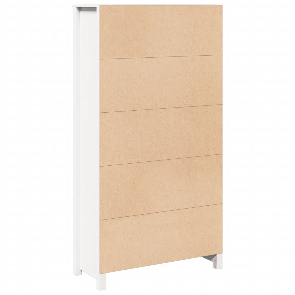 vidaXL Szafka, biała, 80x35x154 cm, lite drewno sosnowe