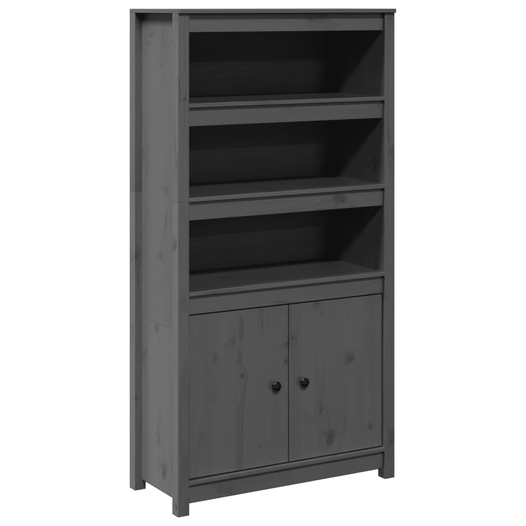 vidaXL Szafka, szara, 80x35x154 cm, lite drewno sosnowe