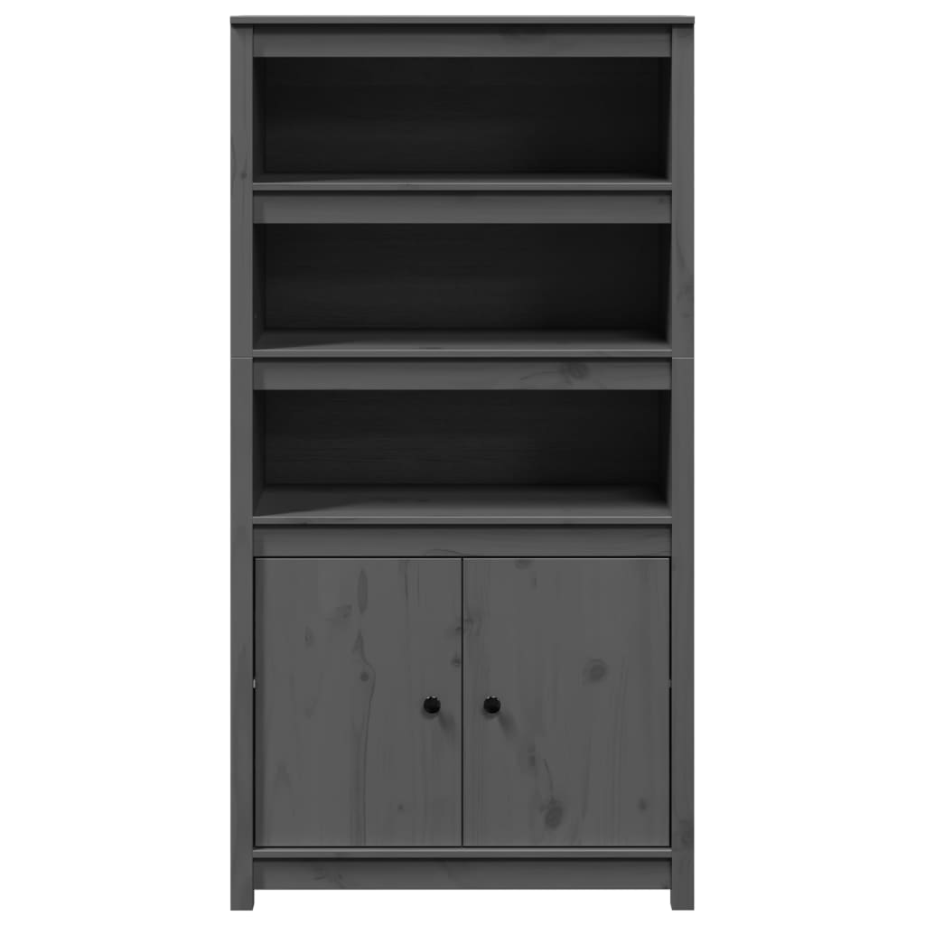 vidaXL Szafka, szara, 80x35x154 cm, lite drewno sosnowe