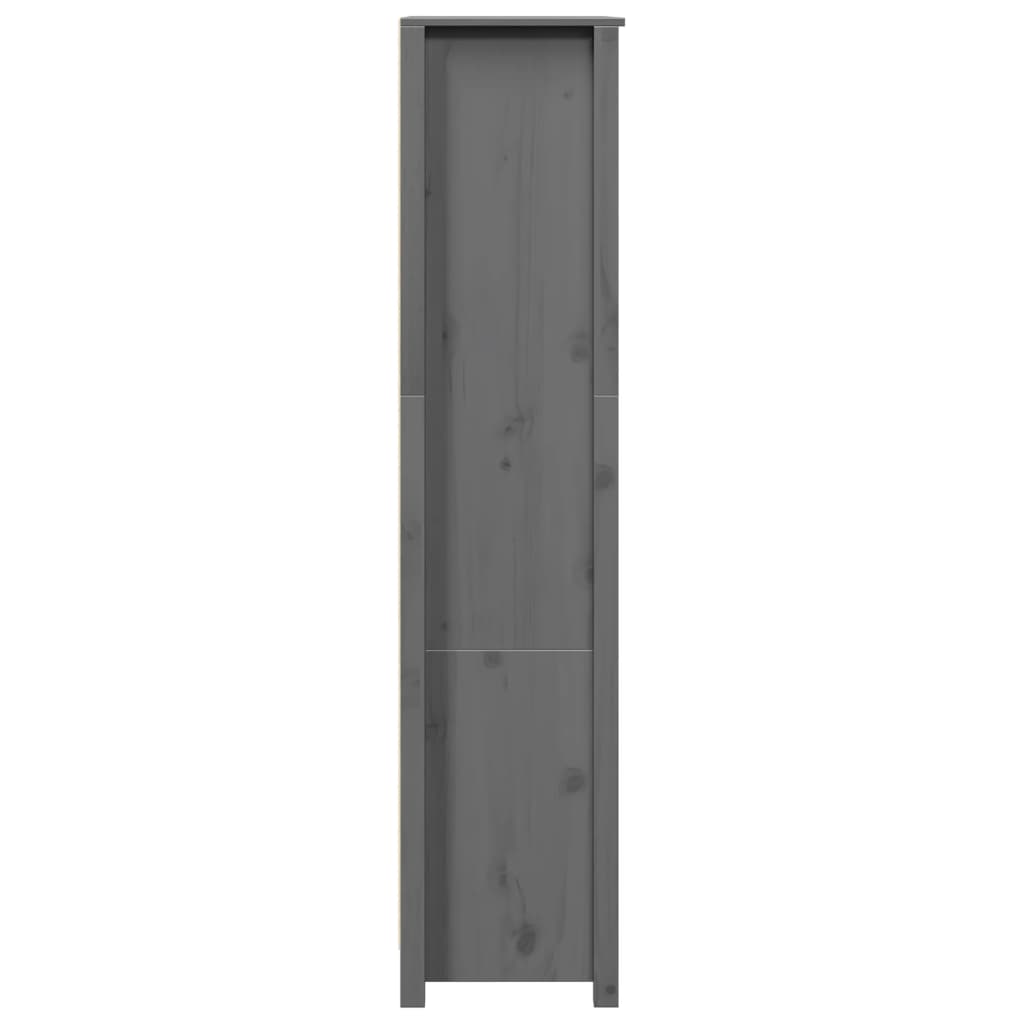 vidaXL Szafka, szara, 80x35x154 cm, lite drewno sosnowe