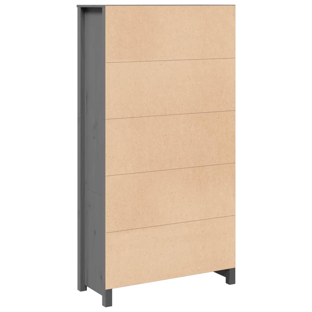 vidaXL Szafka, szara, 80x35x154 cm, lite drewno sosnowe