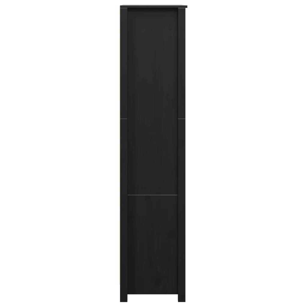 vidaXL Szafka, czarna, 80x35x154 cm, lite drewno sosnowe