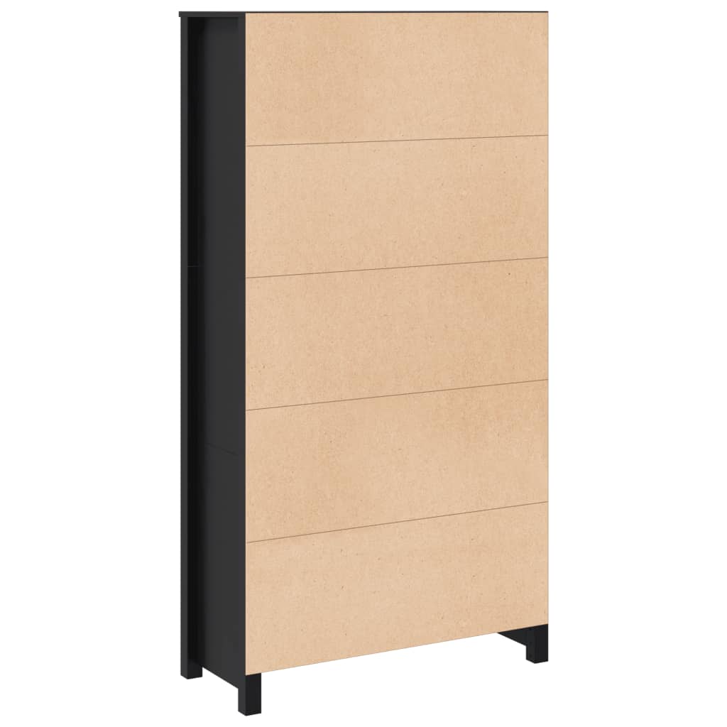 vidaXL Szafka, czarna, 80x35x154 cm, lite drewno sosnowe