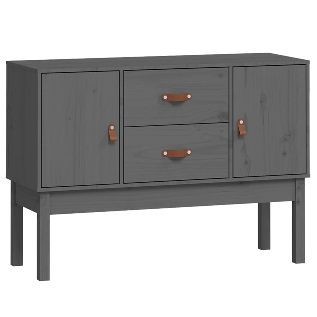 vidaXL Szafka, szara, 110x40x78 cm, lite drewno sosnowe