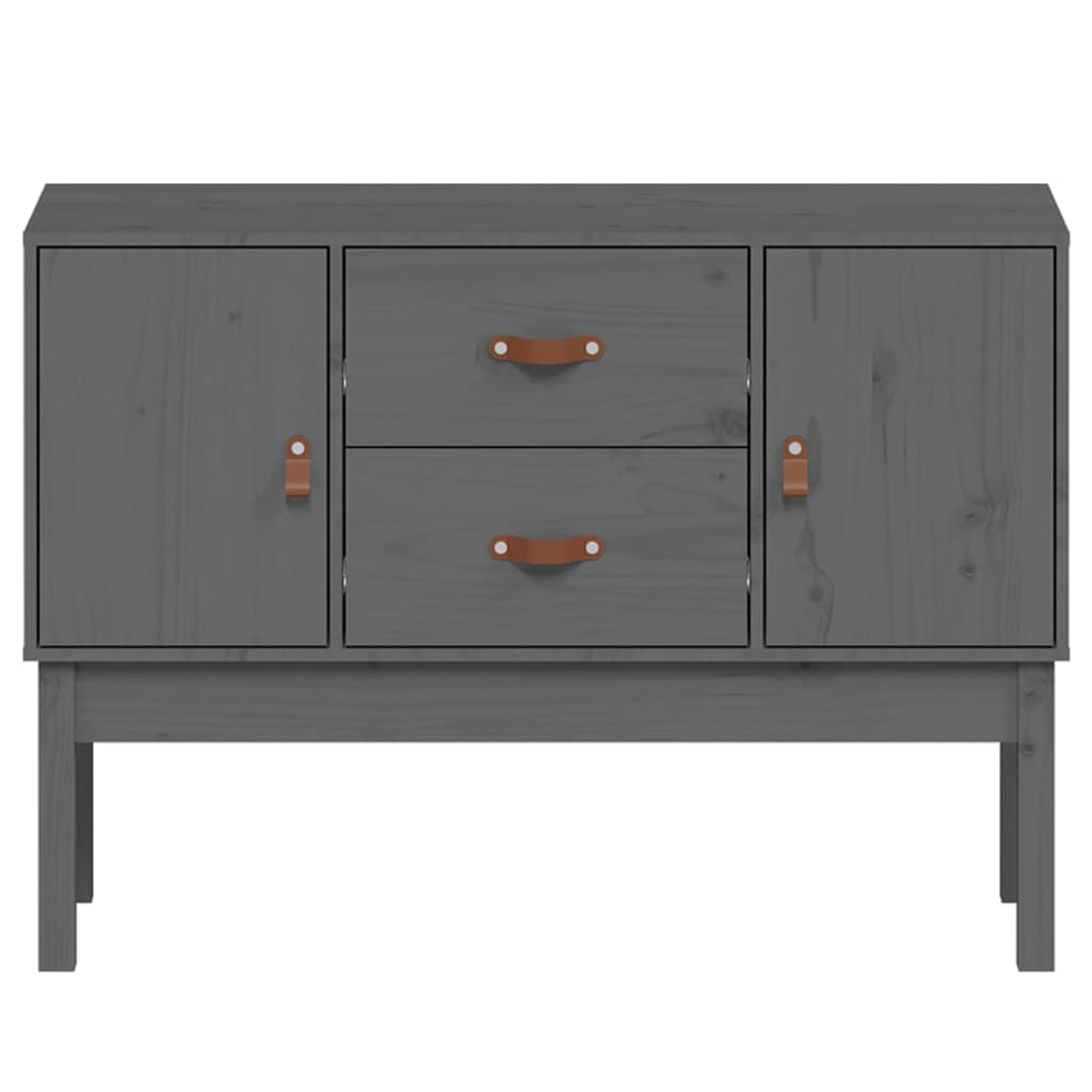 vidaXL Szafka, szara, 110x40x78 cm, lite drewno sosnowe