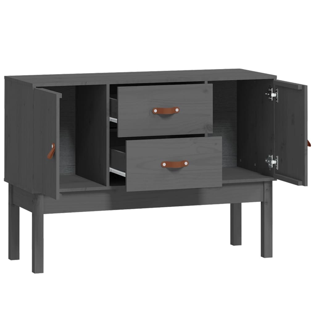 vidaXL Szafka, szara, 110x40x78 cm, lite drewno sosnowe