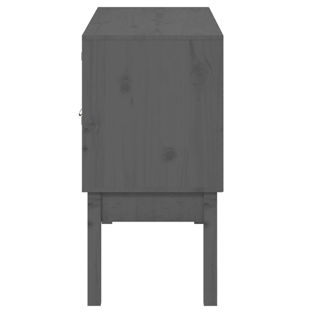 vidaXL Szafka, szara, 110x40x78 cm, lite drewno sosnowe
