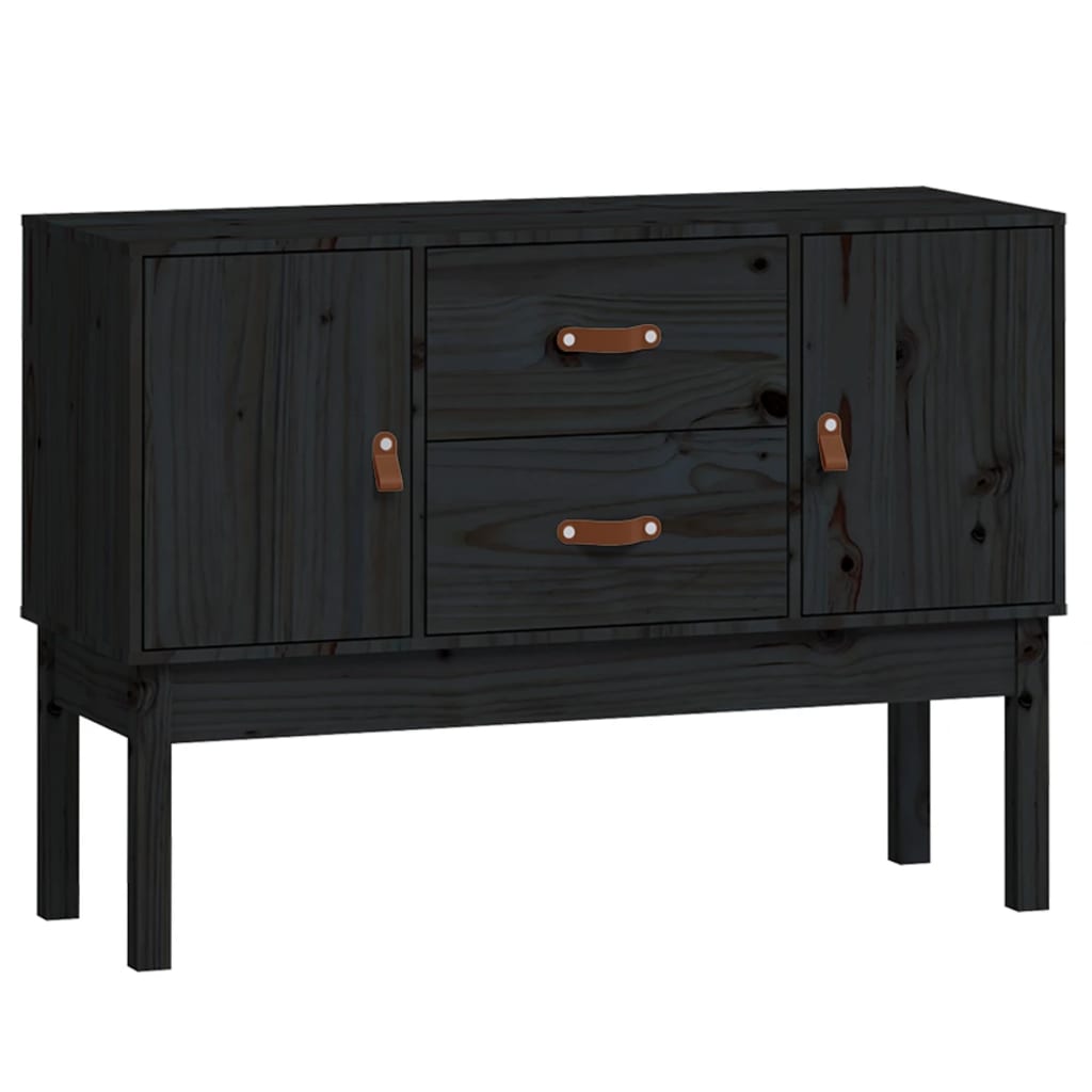 vidaXL Szafka, czarna, 110x40x78 cm, lite drewno sosnowe