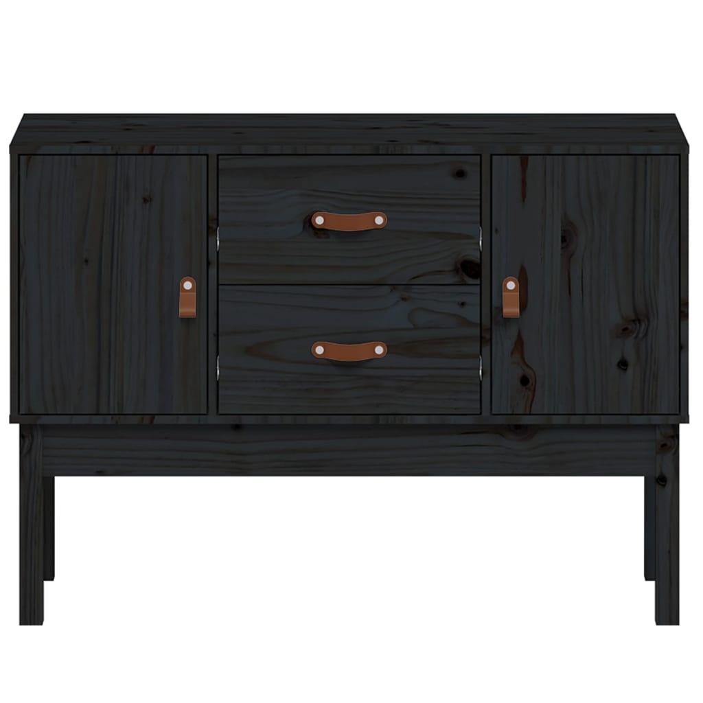 vidaXL Szafka, czarna, 110x40x78 cm, lite drewno sosnowe