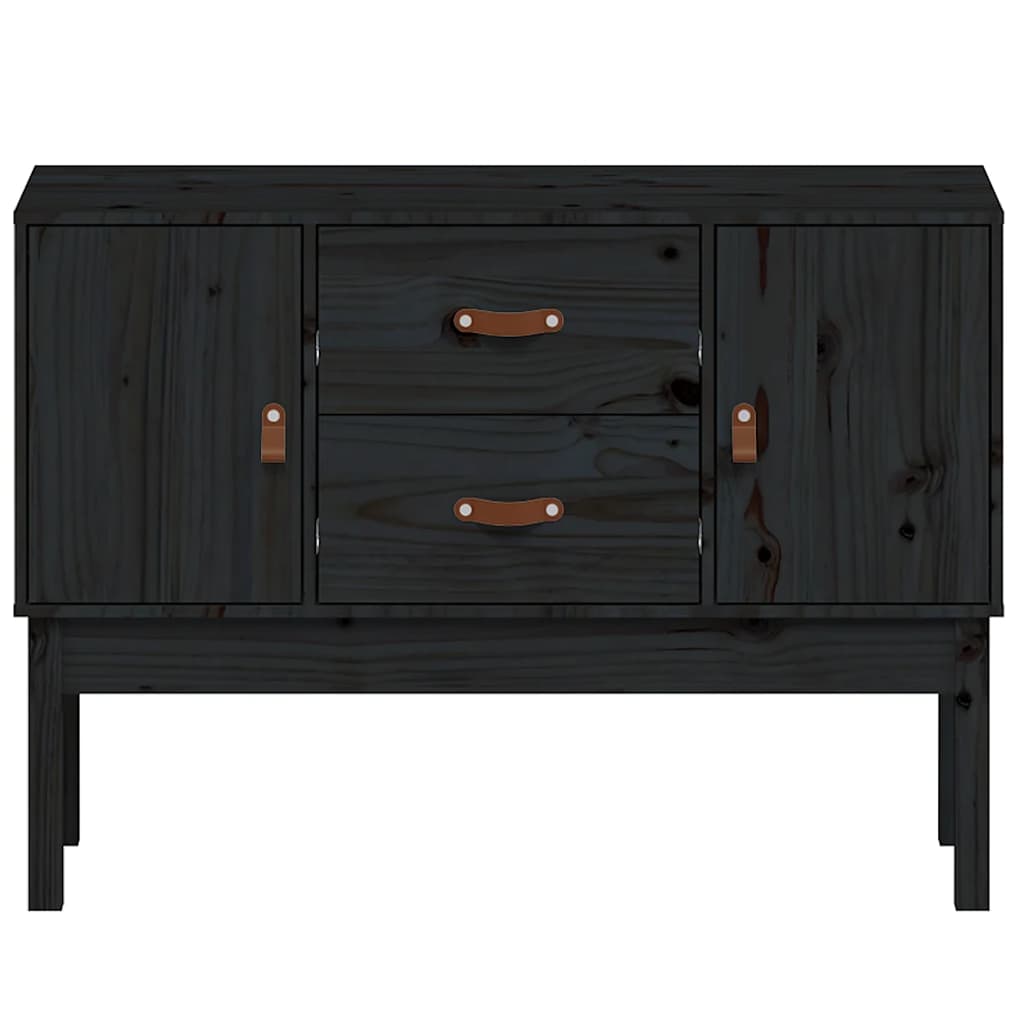 vidaXL Szafka, czarna, 110x40x78 cm, lite drewno sosnowe