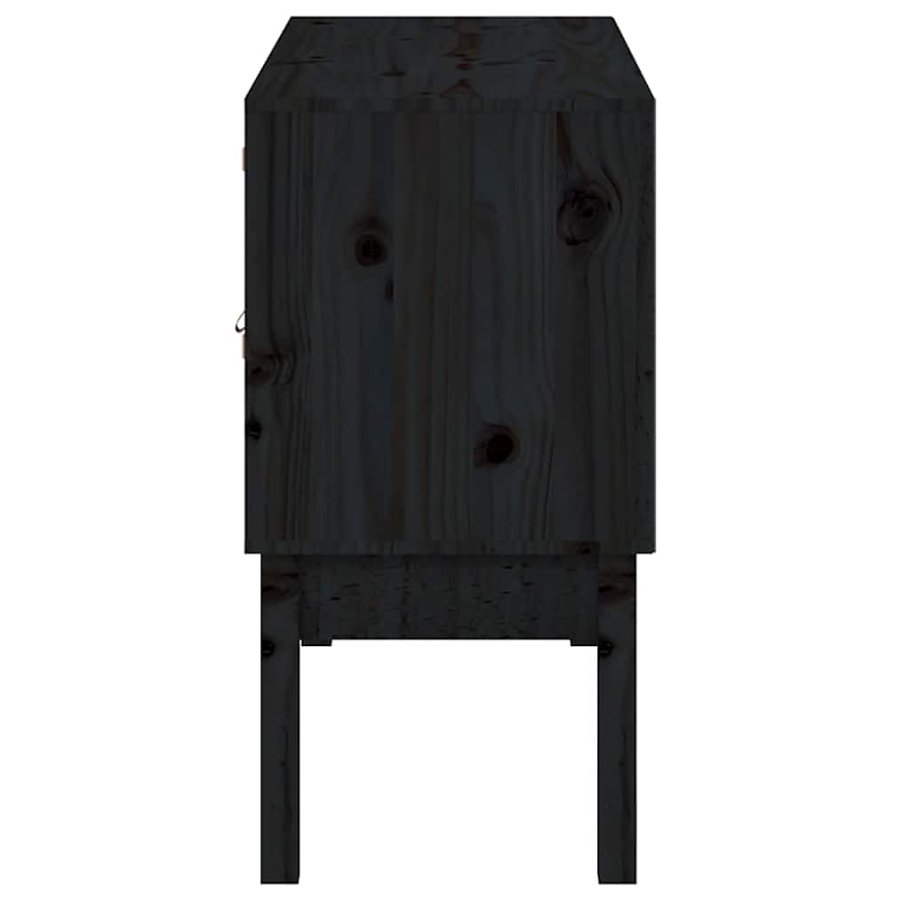 vidaXL Szafka, czarna, 110x40x78 cm, lite drewno sosnowe