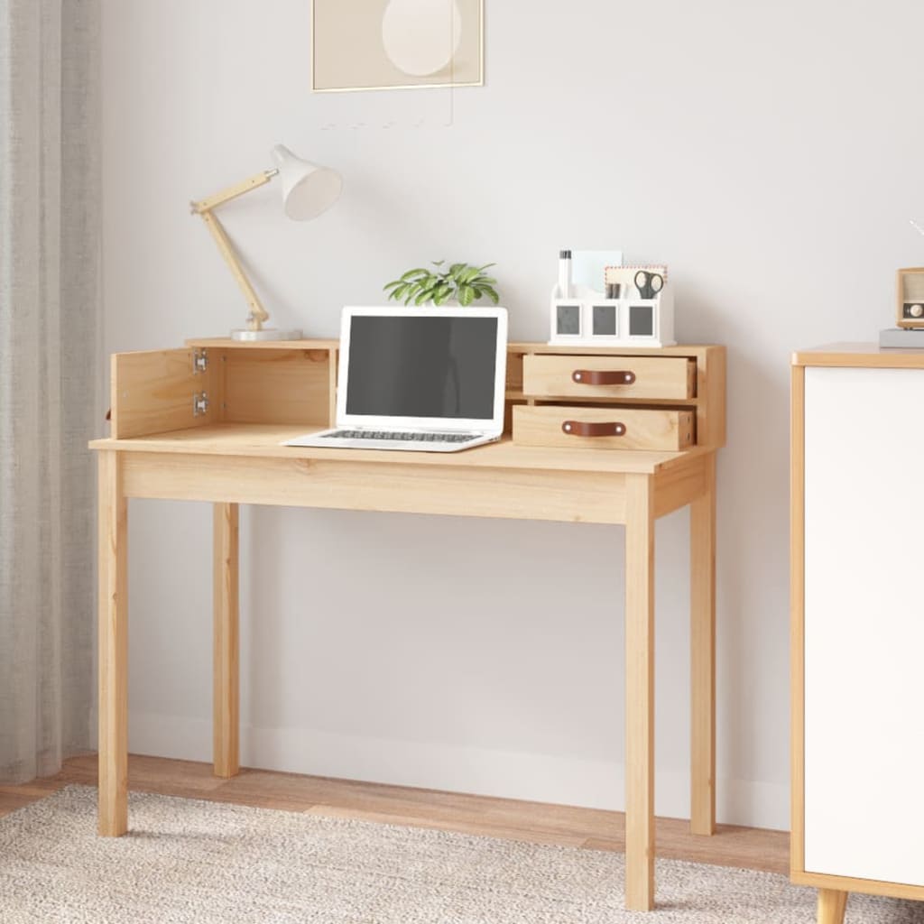 vidaXL Biurko 110x50x93 cm Drewno lite sosnowe