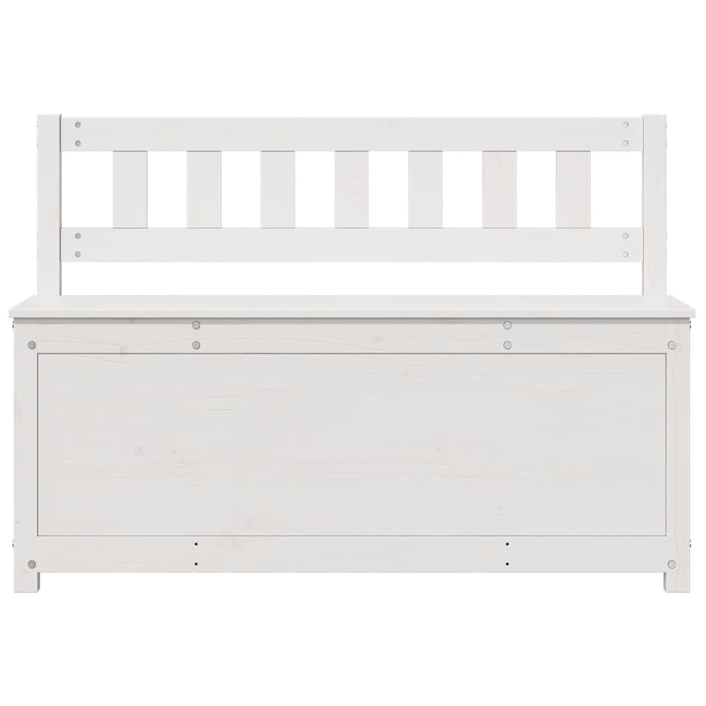 vidaXL Ławka, biała, 110x41x76,5 cm, lite drewno sosnowe