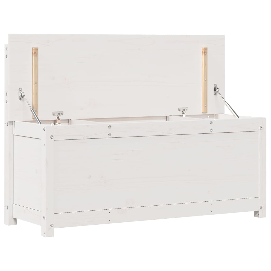 vidaXL Ławka, biała, 110x41x76,5 cm, lite drewno sosnowe
