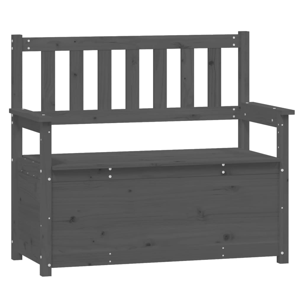 vidaXL Ławka, szara, 112,5x51,5x96,5 cm, lite drewno sosnowe