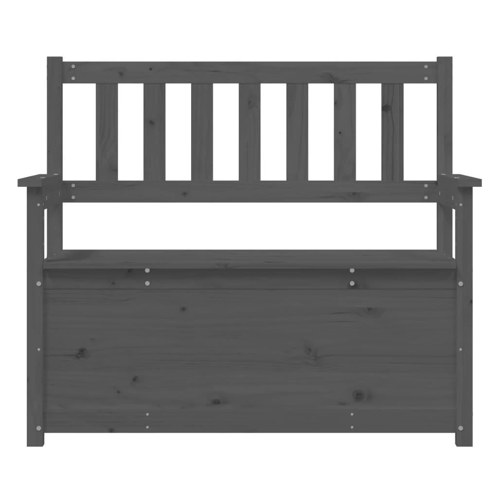 vidaXL Ławka, szara, 112,5x51,5x96,5 cm, lite drewno sosnowe
