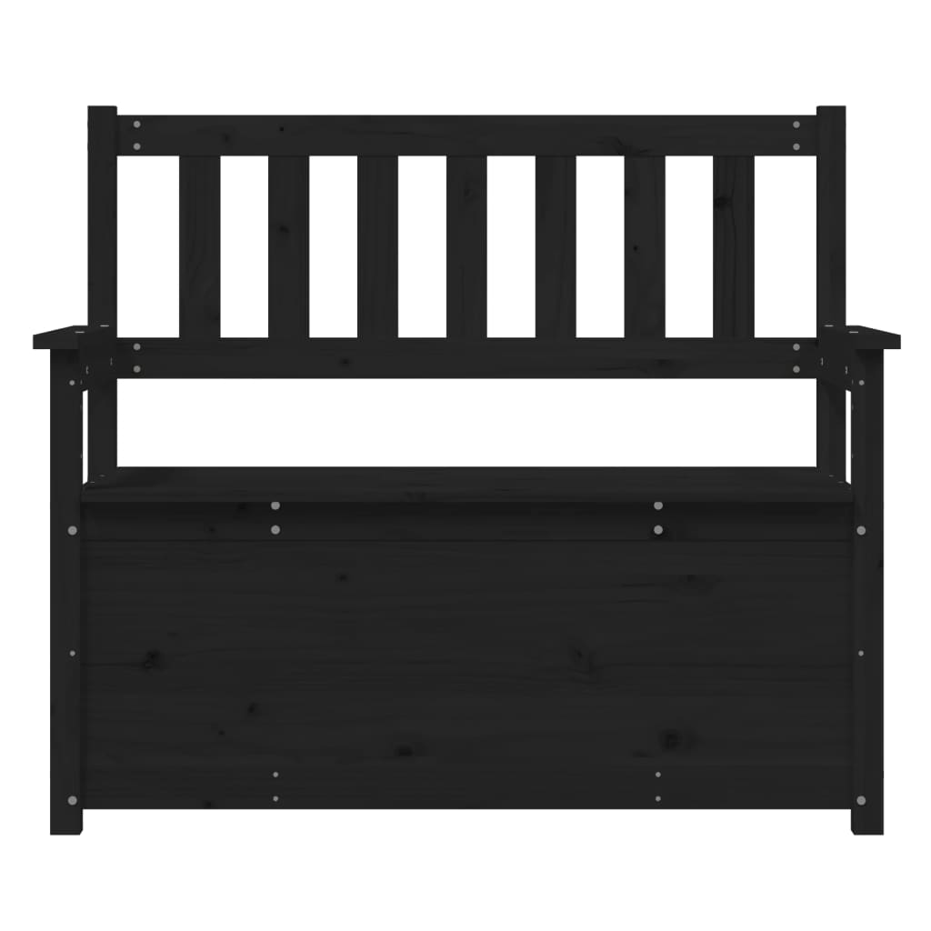 vidaXL Ławka, czarna, 112,5x51,5x96,5 cm, lite drewno sosnowe
