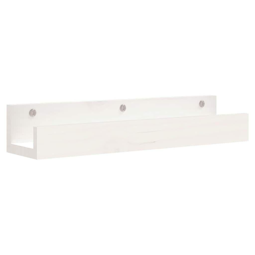 vidaXL Półki ścienne, 2 szt., białe, 50x12x9 cm, drewno sosnowe