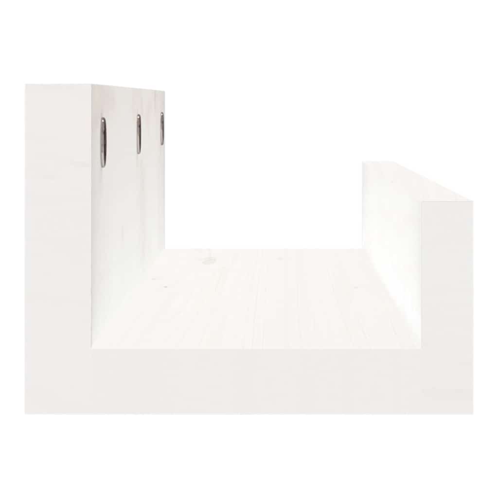 vidaXL Półki ścienne, 2 szt., białe, 50x12x9 cm, drewno sosnowe