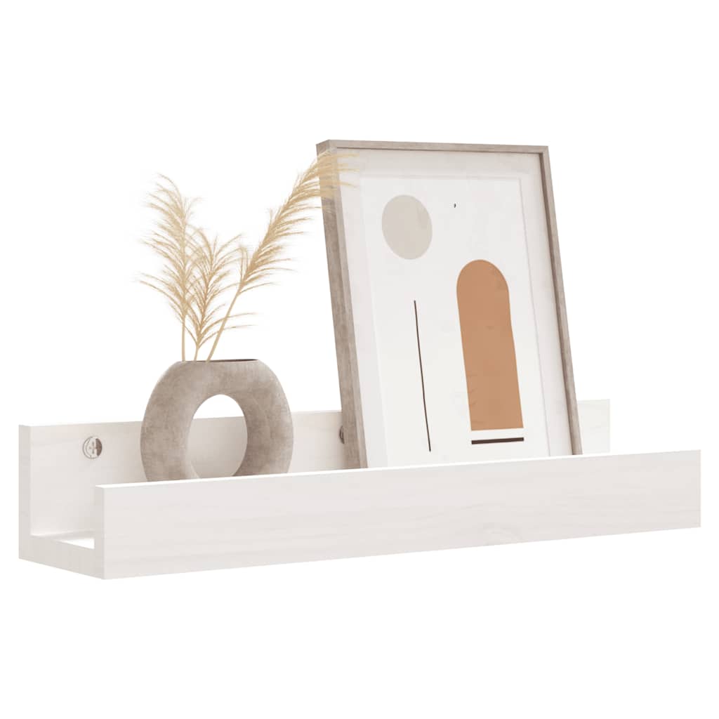 vidaXL Półki ścienne, 2 szt., białe, 50x12x9 cm, drewno sosnowe