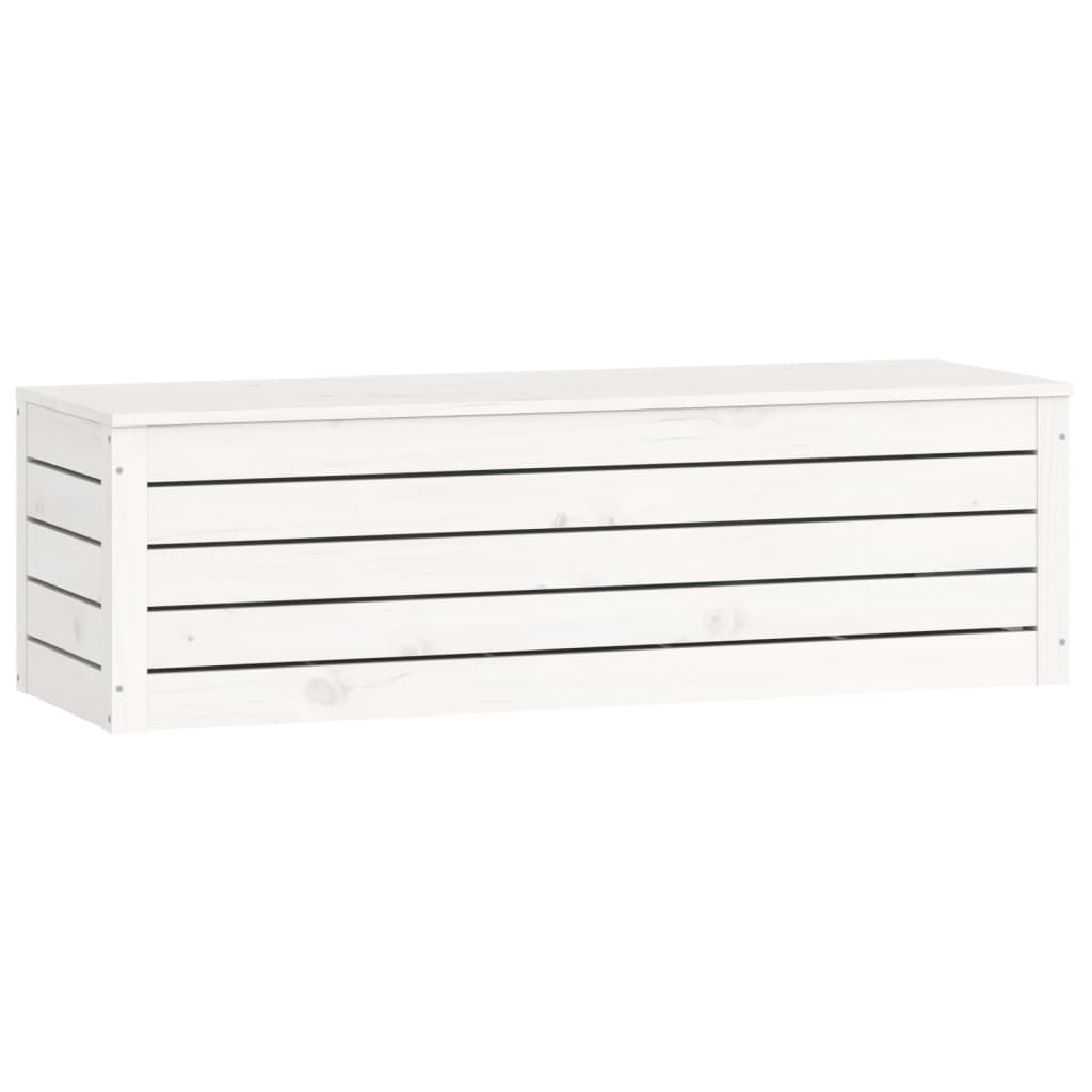 vidaXL Skrzynia do przechowywania, biała, 109x36,5x33 cm, lita sosna