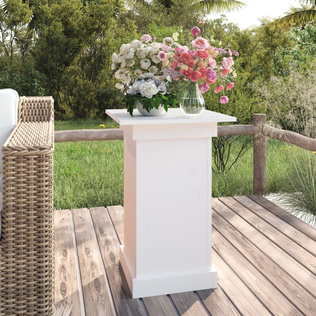 vidaXL Podstawka na kwiaty, biały 40x40x60 cm, lite drewno sosnowe