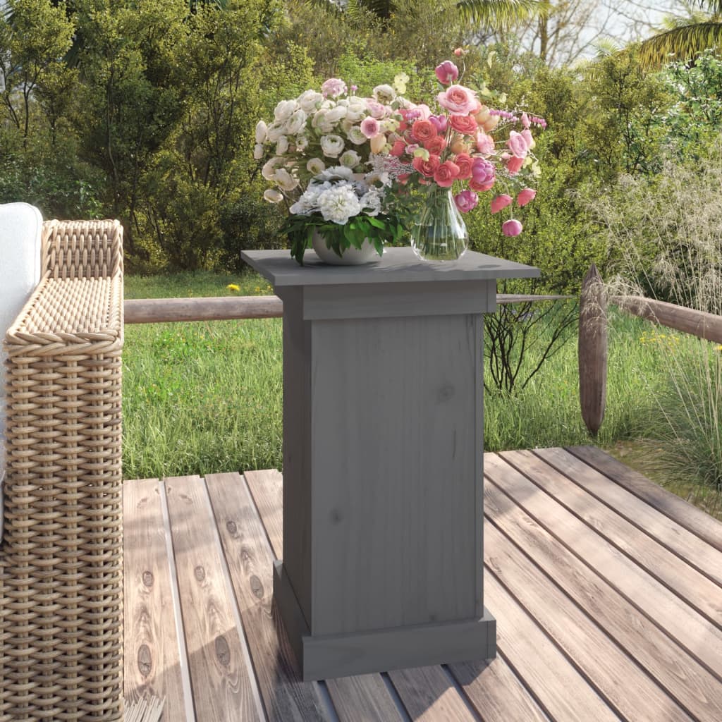 vidaXL Podstawka na kwiaty, szary 40x40x60 cm, lite drewno sosnowe