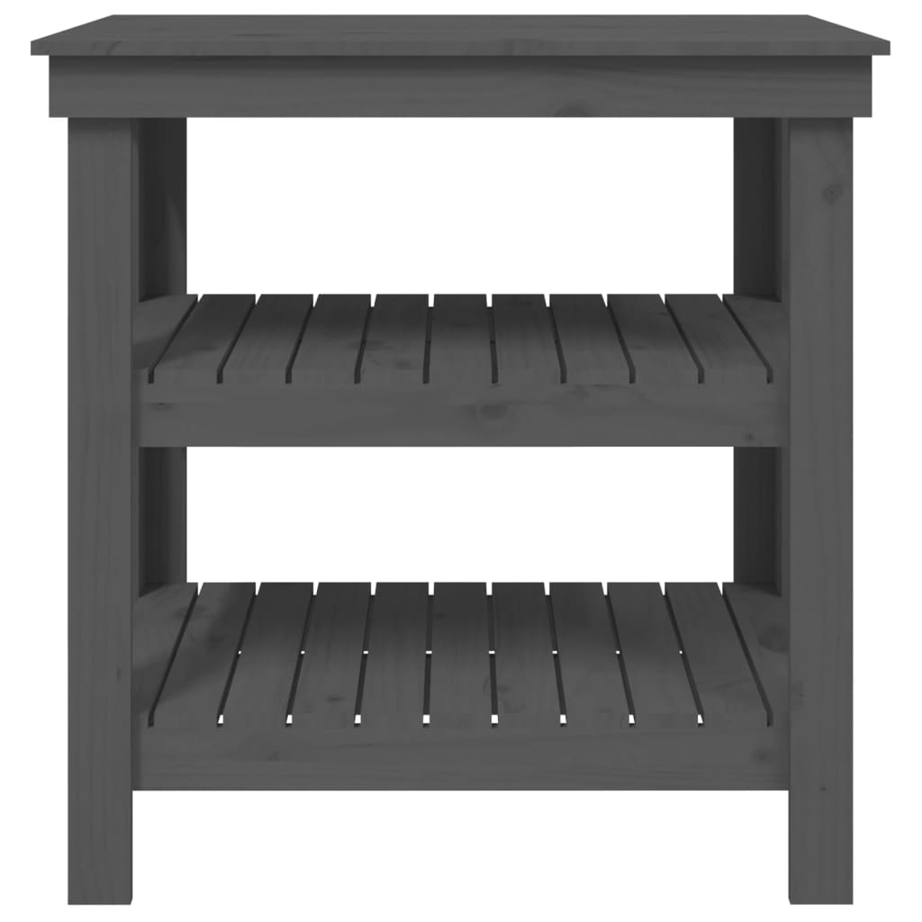 vidaXL Stolik roboczy, szary, 78,5x50x80 cm, lite drewno sosnowe