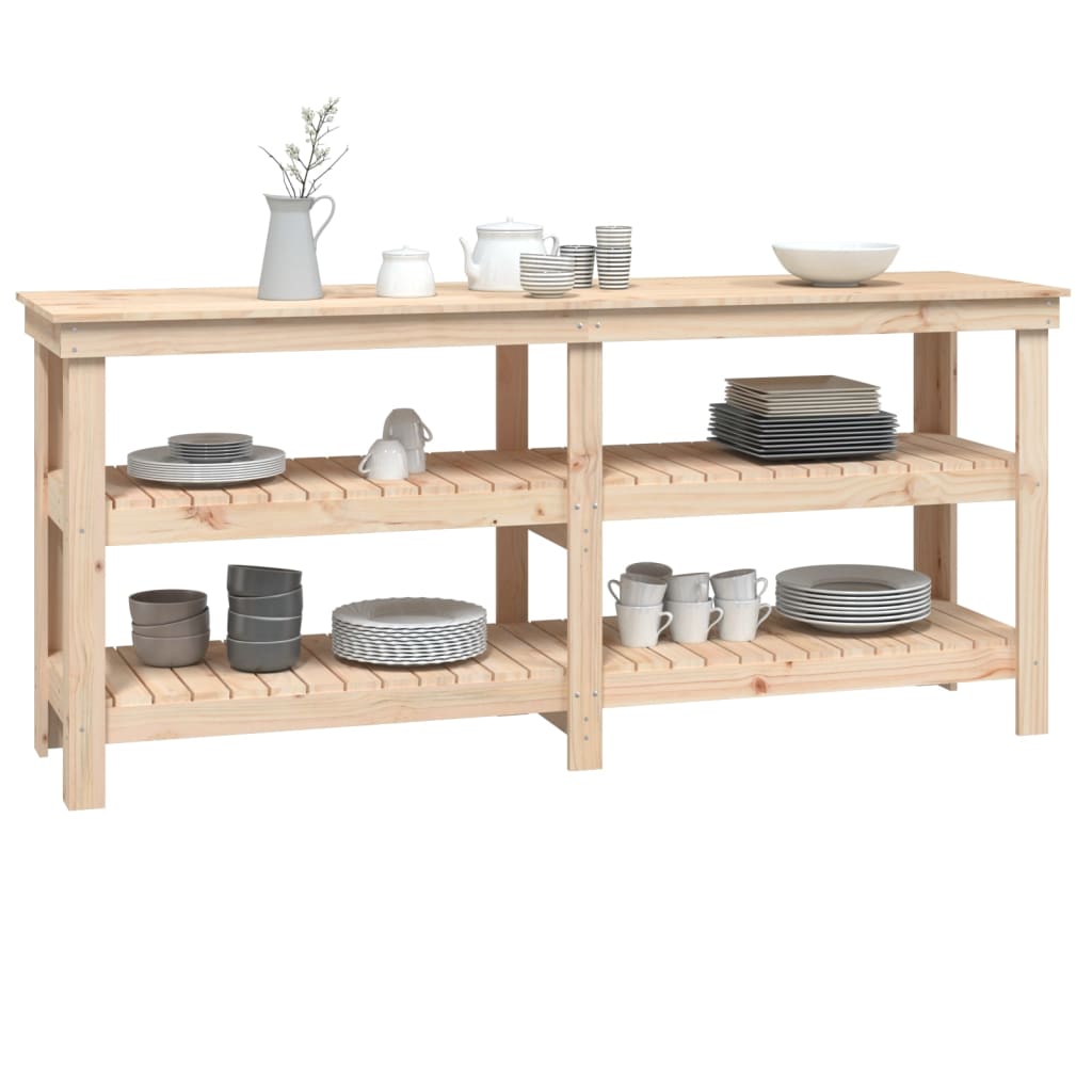 vidaXL Stolik roboczy, 181x50x80 cm, lite drewno sosnowe