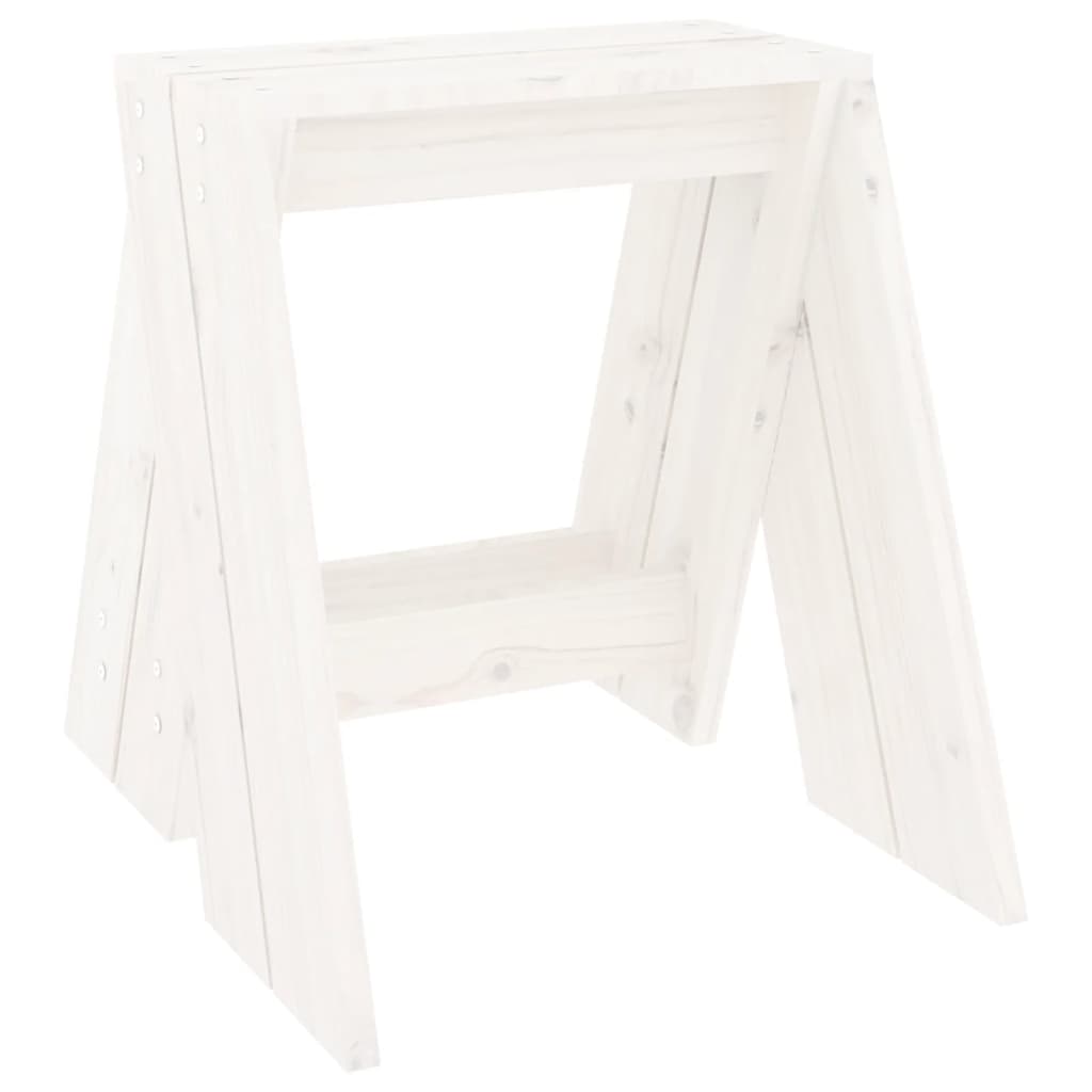 vidaXL Stołki, 2 szt., białe, 40x40x45 cm, lite drewno sosnowe