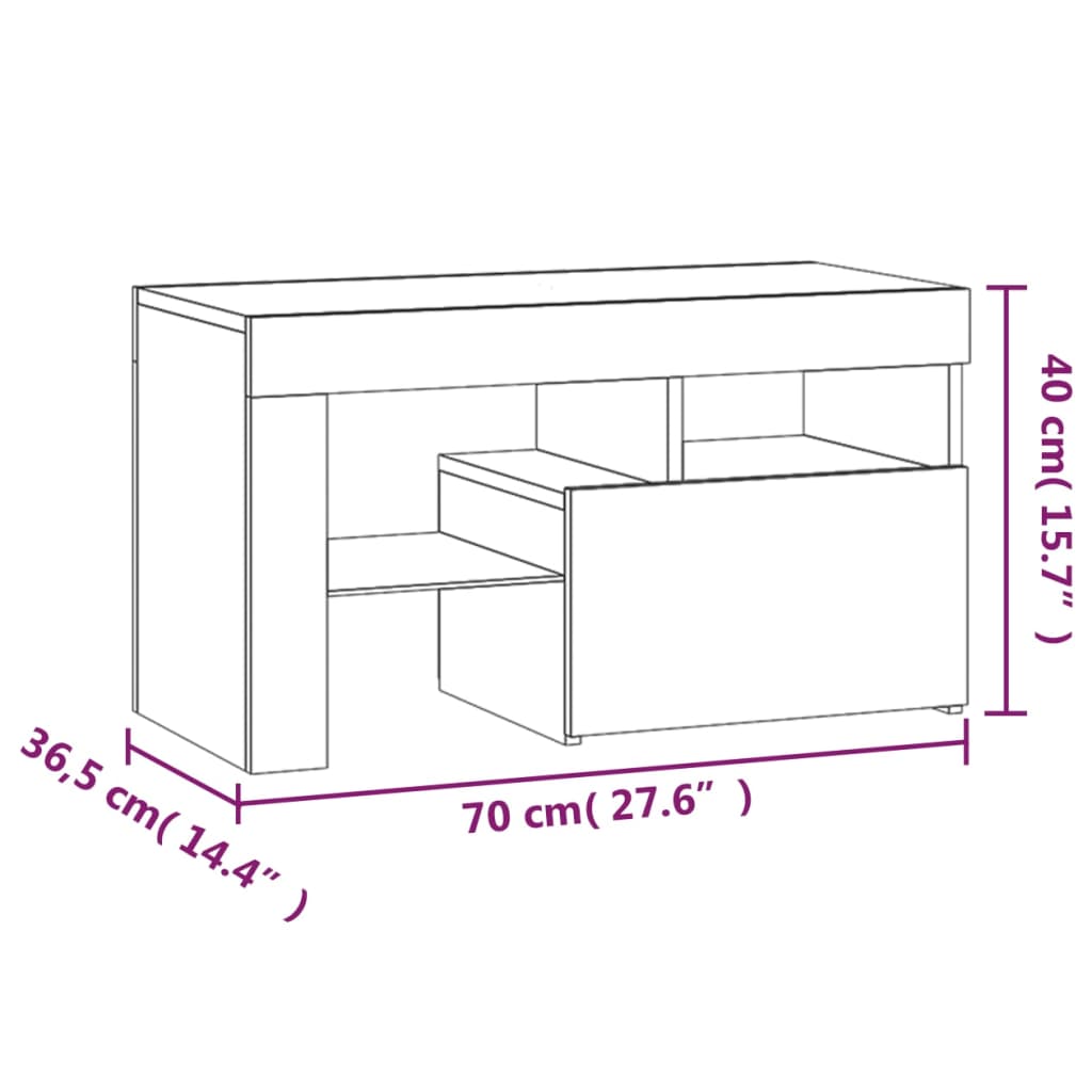 vidaXL Szafki z oświetleniem LED, 2 szt., dąb sonoma, 70x36,5x40 cm