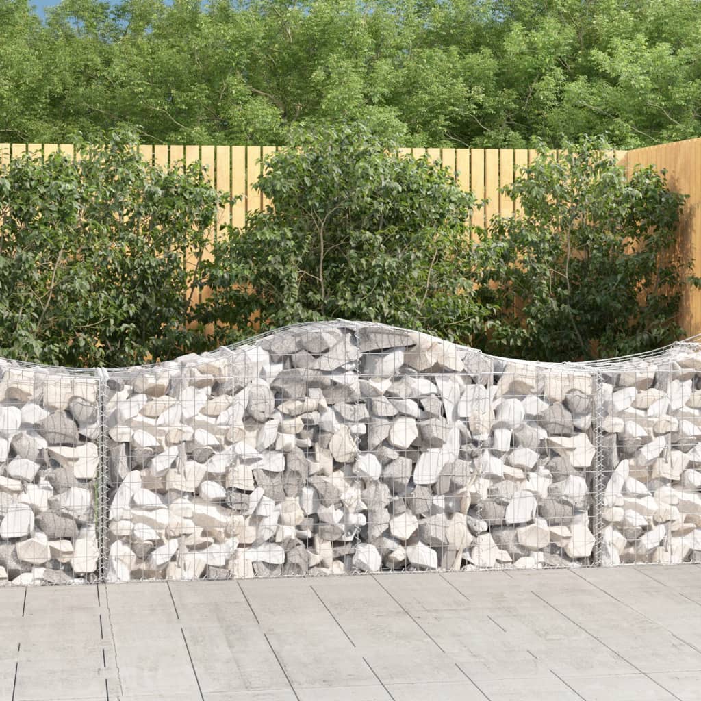 vidaXL Łukowaty kosz gabionowy, 200x50x80/100 cm, galwanizowane żelazo
