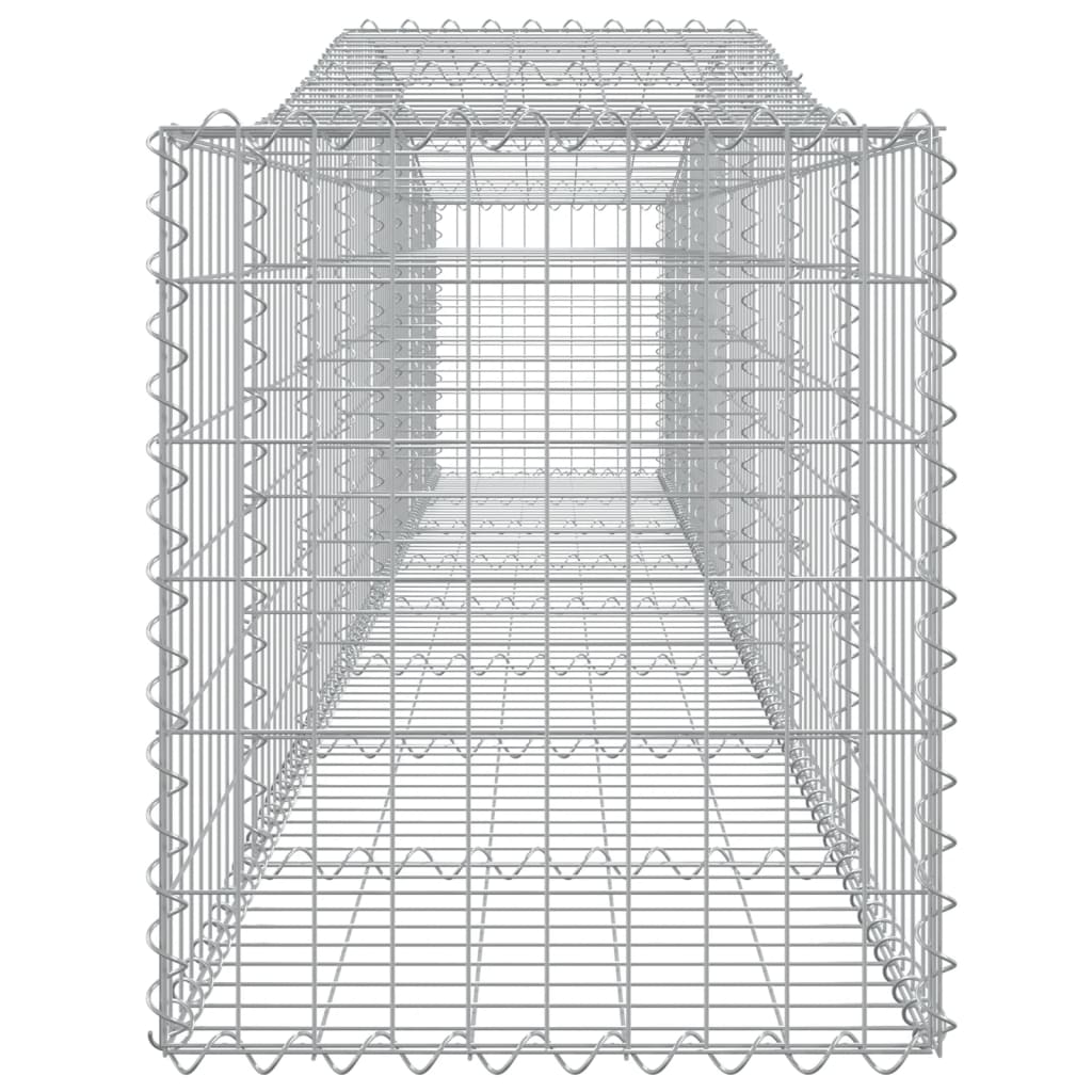 vidaXL Łukowaty kosz gabionowy, 400x50x60/80 cm, galwanizowane żelazo