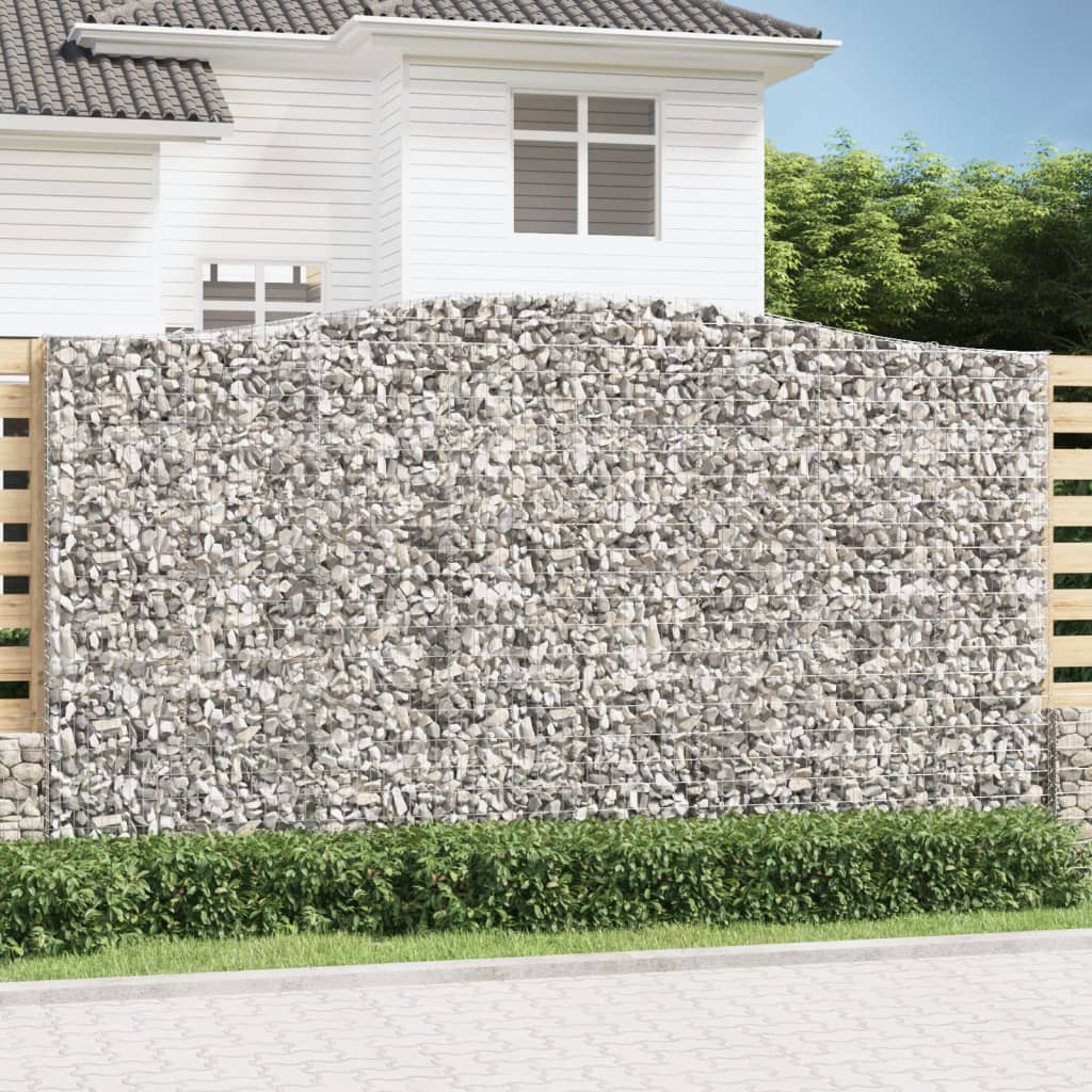 vidaXL Łukowaty kosz gabionowy 400x50x220/240 cm, galwanizowane żelazo