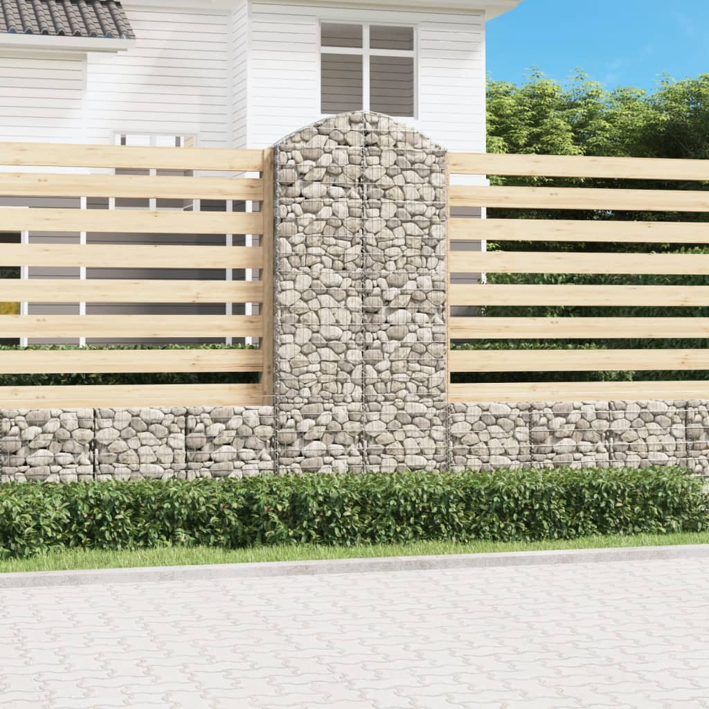 vidaXL Łukowaty kosz gabionowy 100x30x220/240 cm, galwanizowane żelazo