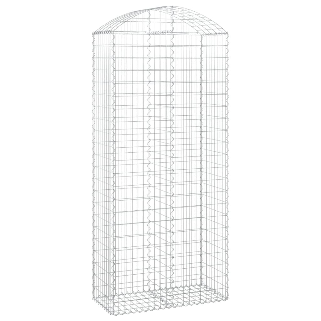 vidaXL Łukowaty kosz gabionowy 100x50x220/240 cm, galwanizowane żelazo