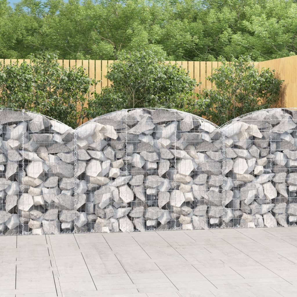 vidaXL Łukowaty kosz gabionowy 150x30x100/120 cm, galwanizowane żelazo