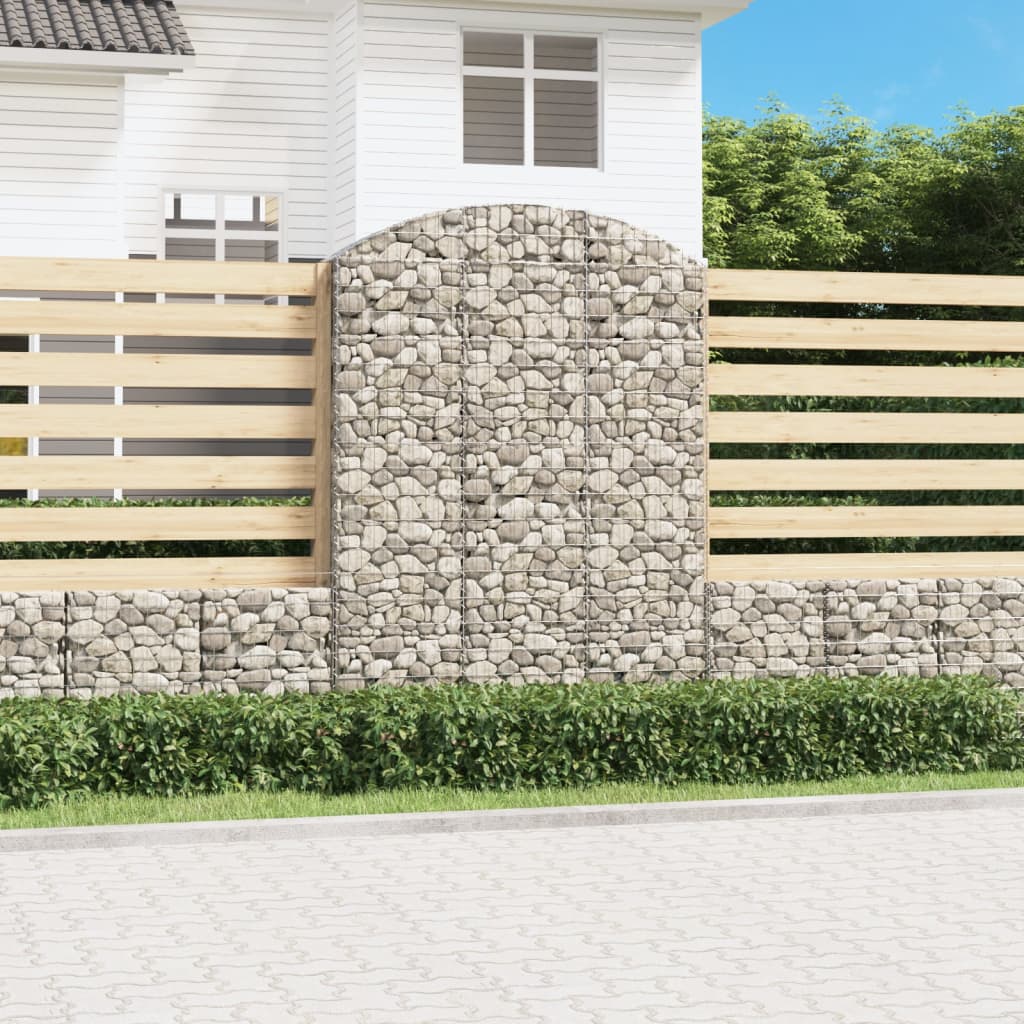 vidaXL Łukowaty kosz gabionowy 150x30x200/220 cm, galwanizowane żelazo