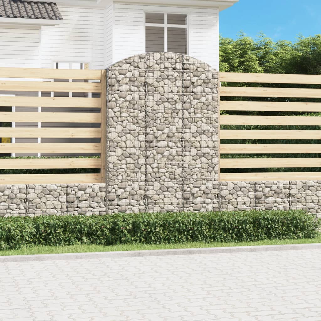 vidaXL Łukowaty kosz gabionowy 150x30x220/240 cm, galwanizowane żelazo