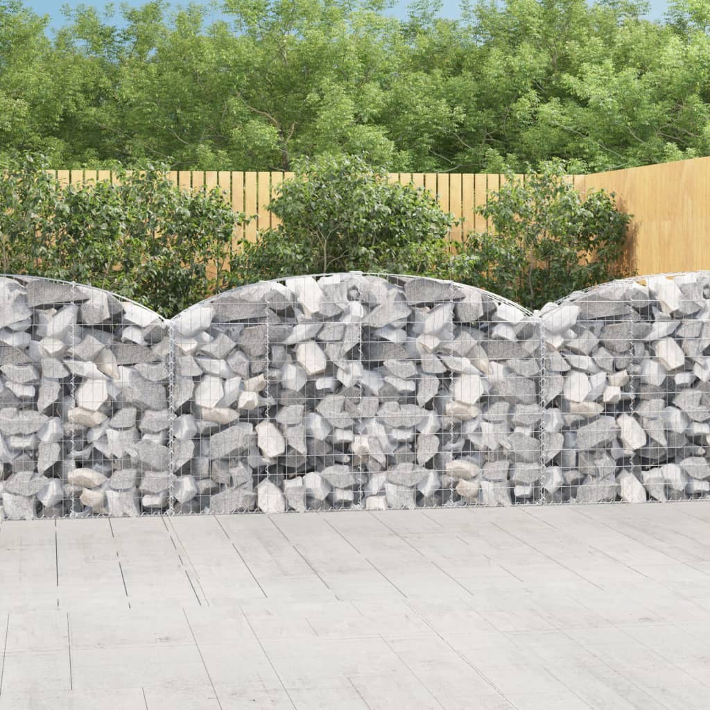 vidaXL Łukowaty kosz gabionowy, 200x30x100/120cm, galwanizowane żelazo