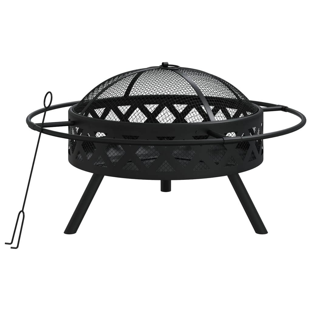 vidaXL Palenisko z pogrzebaczem, 70 cm, XXL, stal
