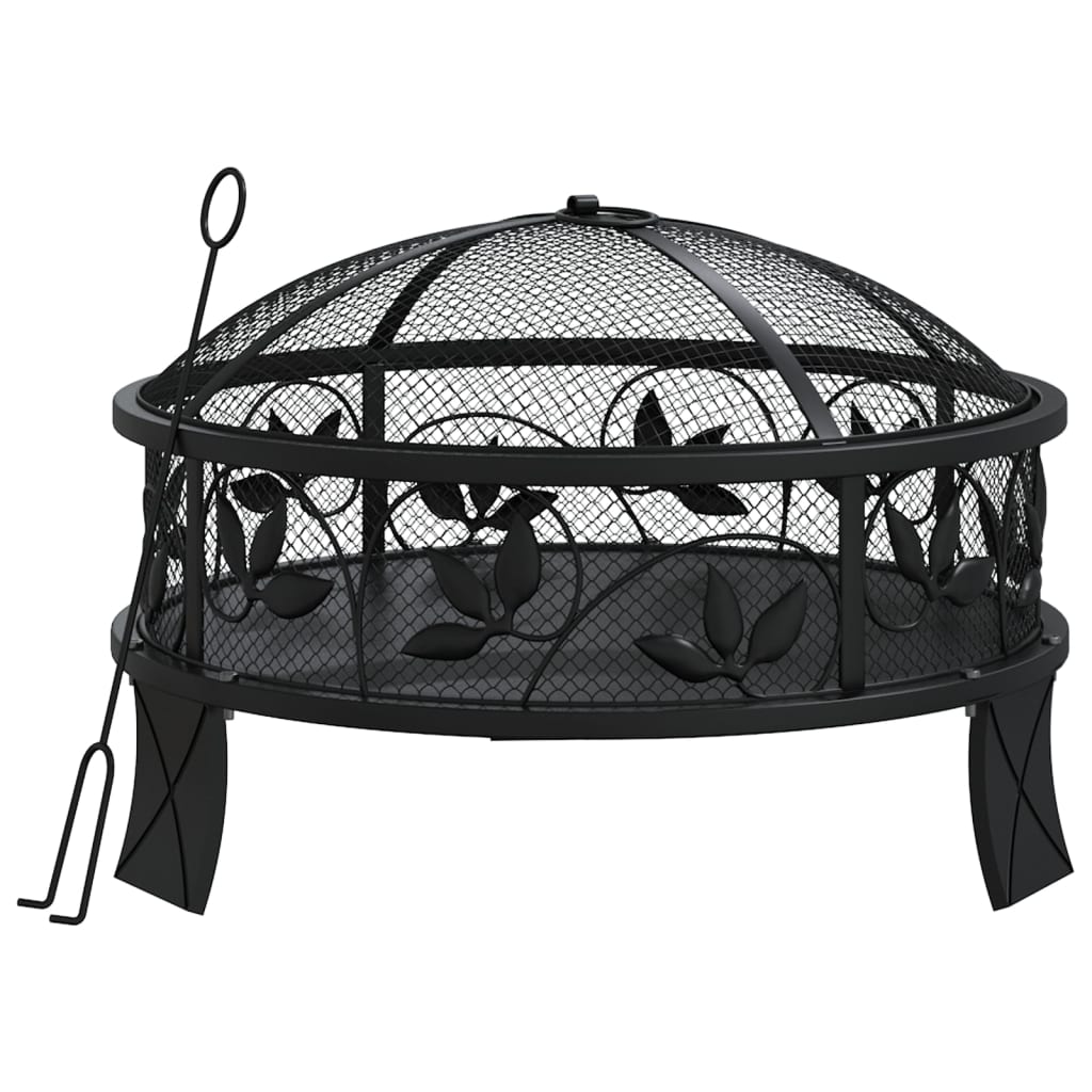vidaXL Palenisko z pogrzebaczem, 50 cm, XXL, stal